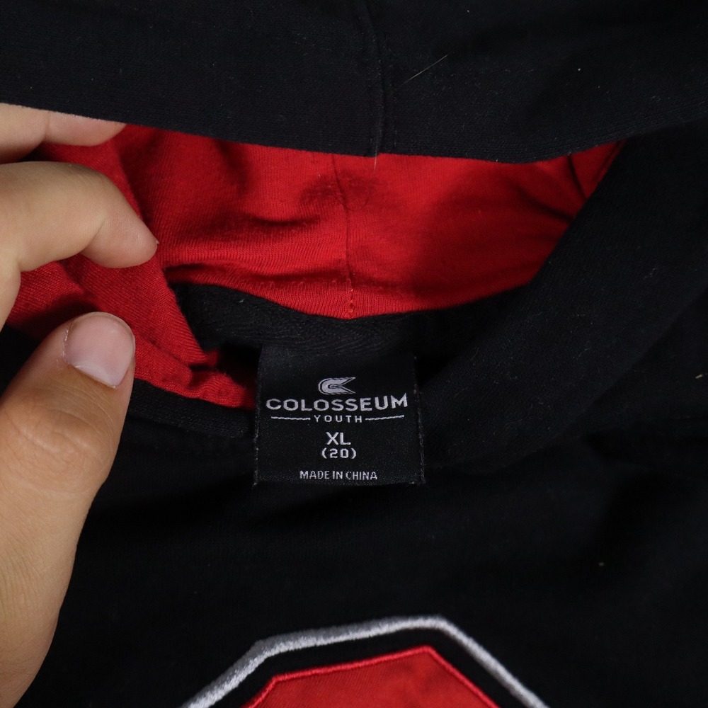 Colosseum Ohio State Buckeyes Embroidered Hoodie Youth XL Black Red - Picture 5 of 8